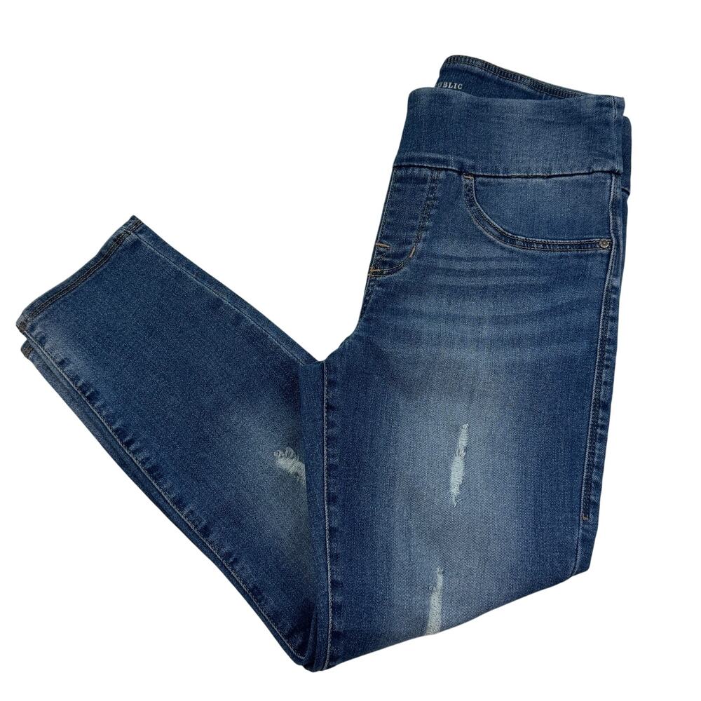 Rock & Republic The Slimming Distressed Stretch Cropped Jeans Women's Size 8 - Picture 1 of 7